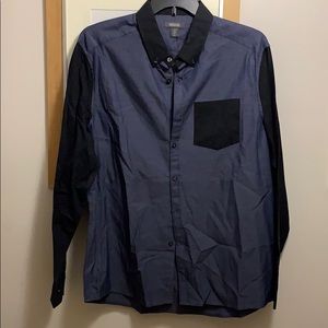 Kenneth Cole long sleeve blue and black shirt XL